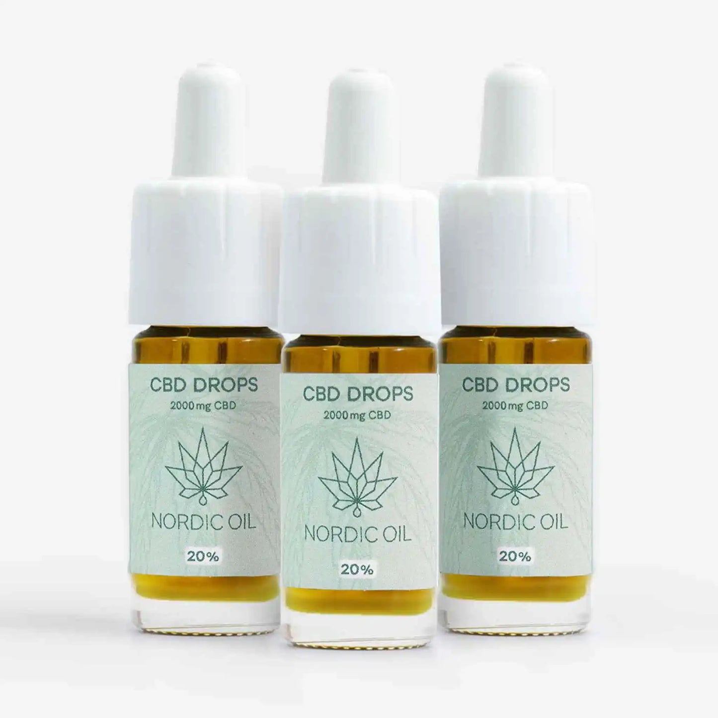 drie van de CBD oliën staan naast elkaar