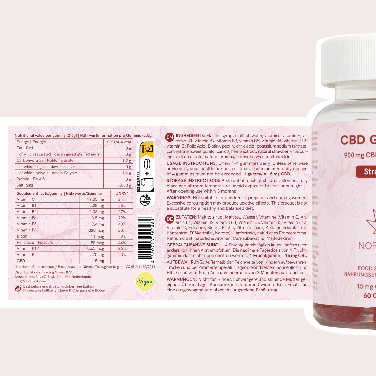 CBD Gummies (900mg) Aardbei