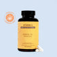 een verpakking vitamine c-capsules met een certificaat: product zonder CBD