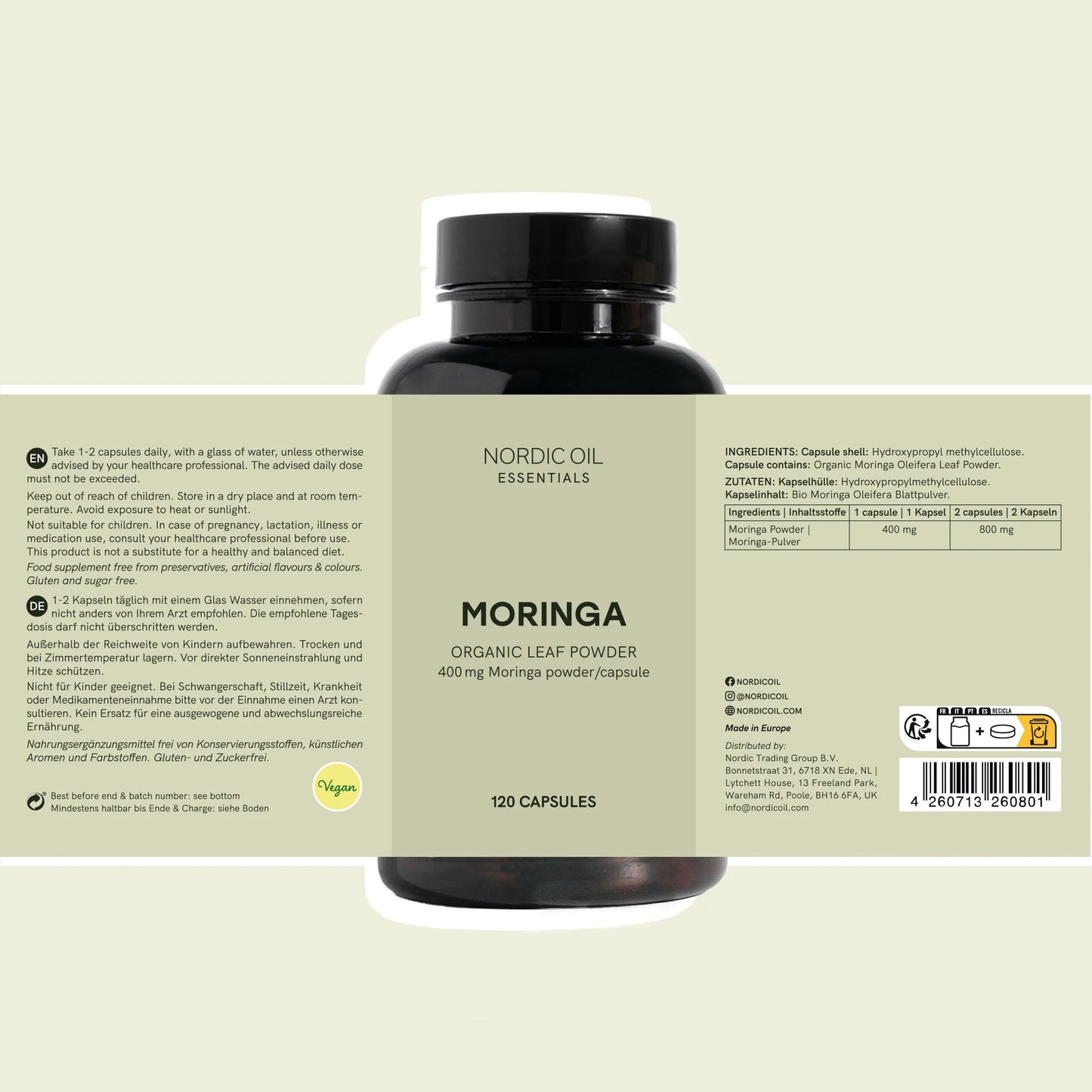 Moringa-poeder capsules